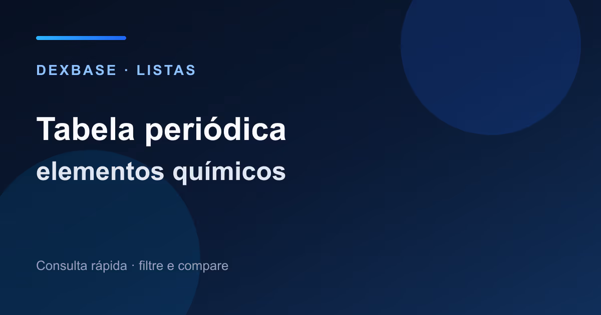 Tabela periódica dos elementos químicos