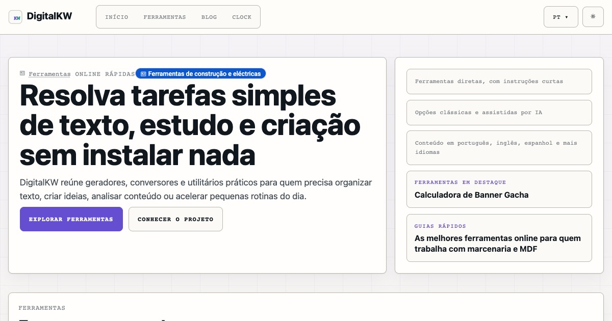 Prévia real de DigitalKW