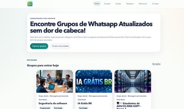 Prévia real de Grupos WhatsApp